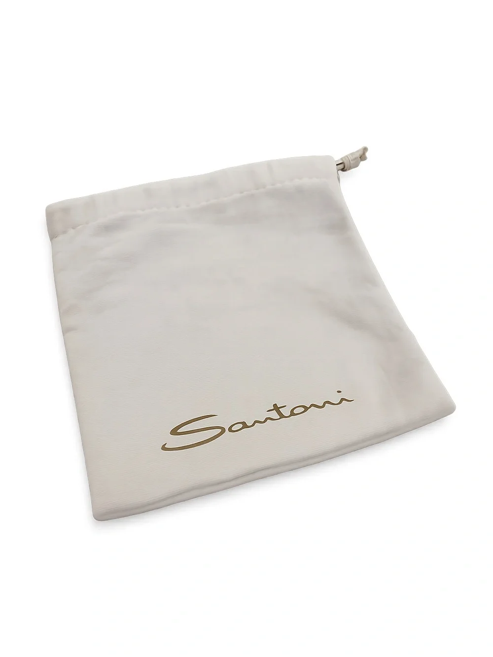 Santoni Beige Leather Tassel Bag Charm Key Fob Purse Accessory Made in Italy
